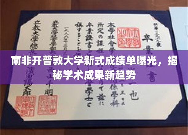 南非开普敦大学新式成绩单曝光，揭秘学术成果新趋势