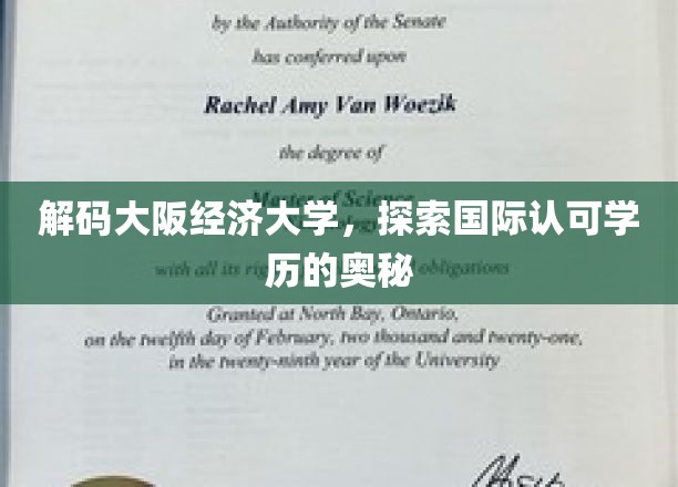 解码大阪经济大学，探索国际认可学历的奥秘