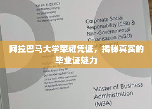 探寻阿拉巴马大学毕业证书背后的荣耀之光