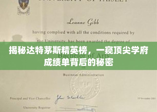 达特茅斯精英榜大揭秘，探秘顶尖学府背后的卓越成绩