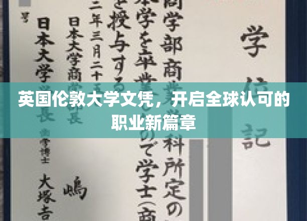 跨国职场通行证，伦敦大学文凭引领职业新纪元