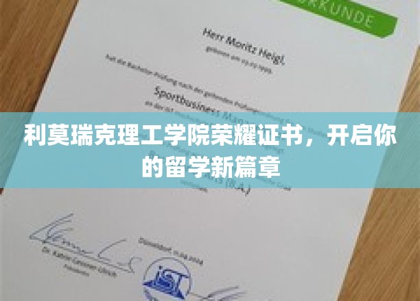 利莫瑞克理工学院荣耀证书，开启你的留学新篇章