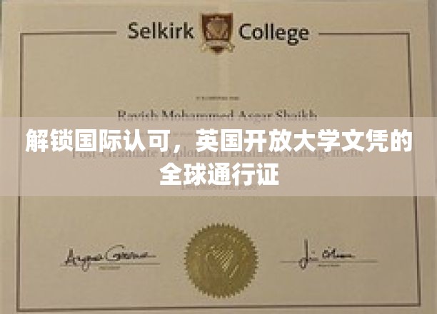 解锁国际认可，英国开放大学文凭的全球通行证