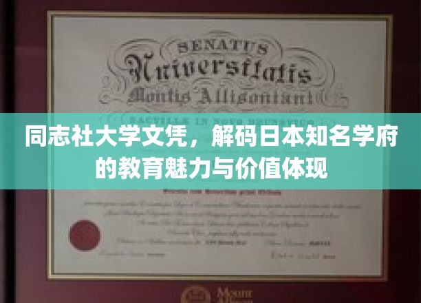 同志社大学文凭，解码日本知名学府的教育魅力与价值体现